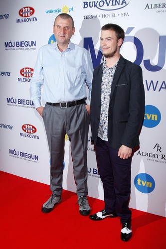 Marek Kamiński i Jan Mela na premierze filmu 'Mój biegun'