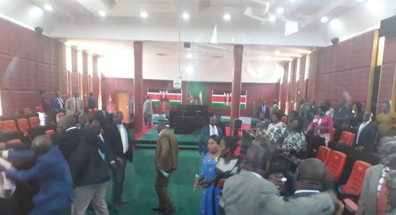 Homa Bay MCAs engaged in fights at the assembly chambers