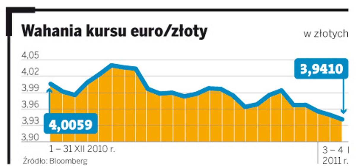 Wahania kursu euro/złoty