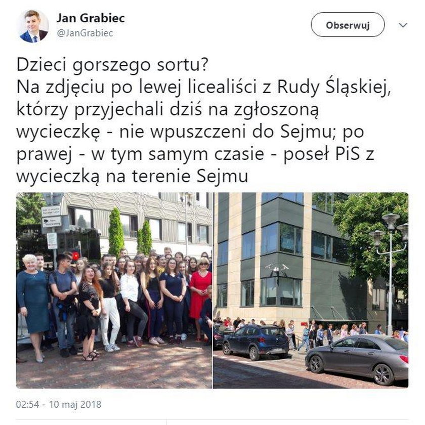 Nie wpuścili dzieci do Sejmu!