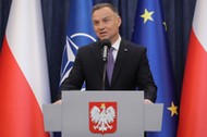 Prezydent Andrzej Duda podczas oświadczenia dot. państwowej komisji ds. badania wpływów rosyjskich