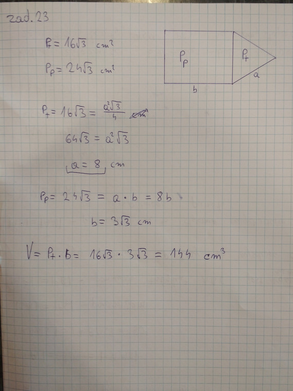 Egzamin gimnazjalny z matematyki - zadanie 23, odpowiedź 