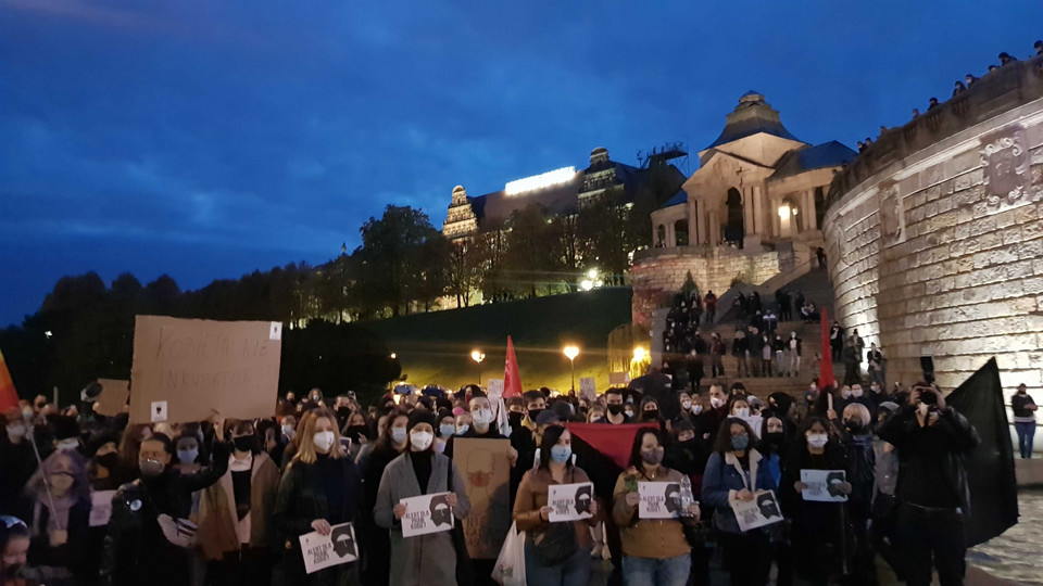 Szczecin - protest przeciwko zaostrzeniu prawa antyaborcyjnego