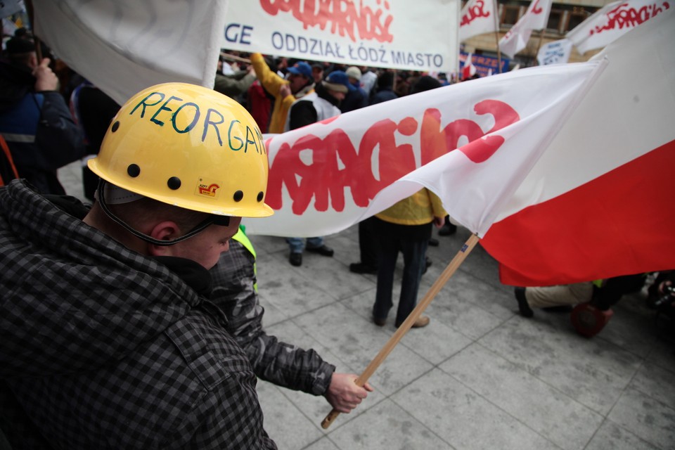 Warszawa: protest związkowców PGE