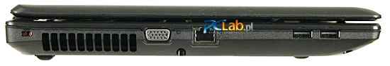 Lewa strona: VGA, RJ45, dwa porty USB 2.0