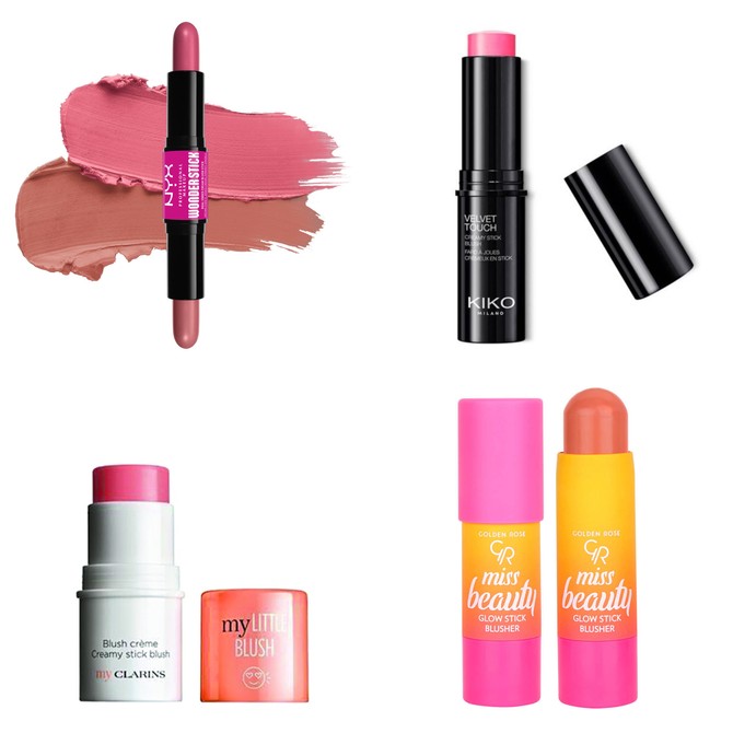 Kremasta rumenila  „Nyx“, „Kiko Milano“, „Clarins“, „Golden Rose“