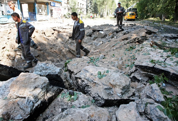 Zniszczenia w Doniecku