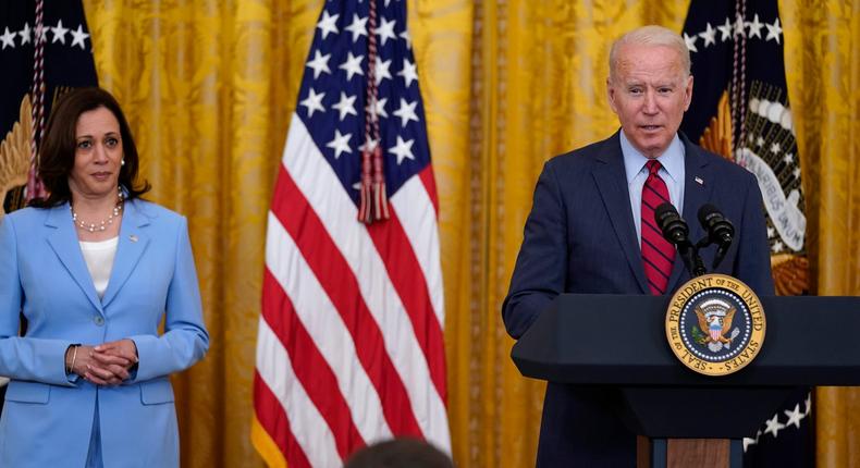 President Joe Biden speaks about infrastructure negotiations, in the East Room of the White House, Thursday, June 24, 2021, in Washington.
