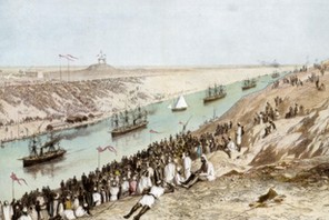 The inauguration of the Suez Canal, 17 November 1869, (1900).Artist: Edouard Riou