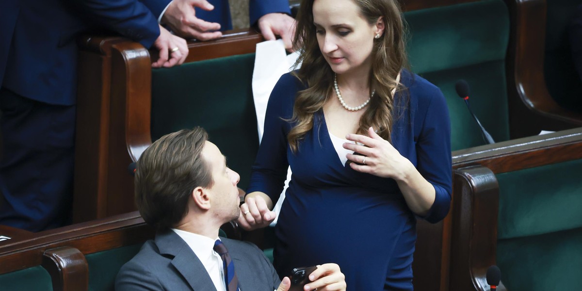 Krzysztof i Karina Bosakowie w Sejmie.