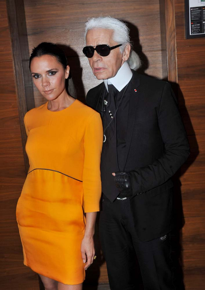 Victoria Beckham i Karl Lagerfeld (fot. Getty Images)