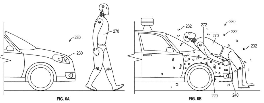 Patent Google dotyczący "przylepnej" maski samochodu