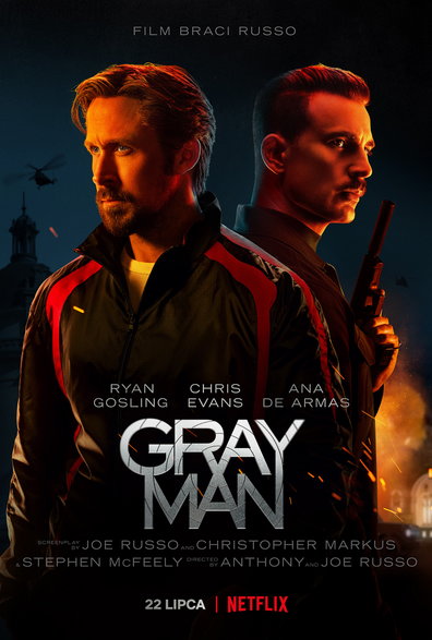 Ryan Gosling i Chris Evans na plakacie filmu "Gray Man", Netflix 