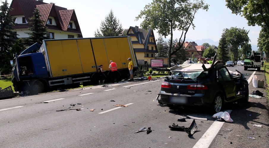 Wypadek na zakopiance w Białym Dunajcu