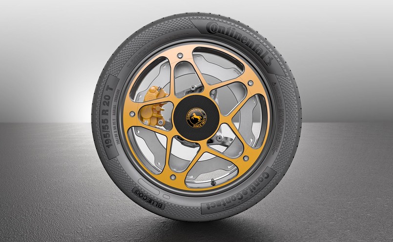 Continental New Wheel Concept - podobny patent z tarczą hamulcową stosowano w amerykańskich motocyklach Buell