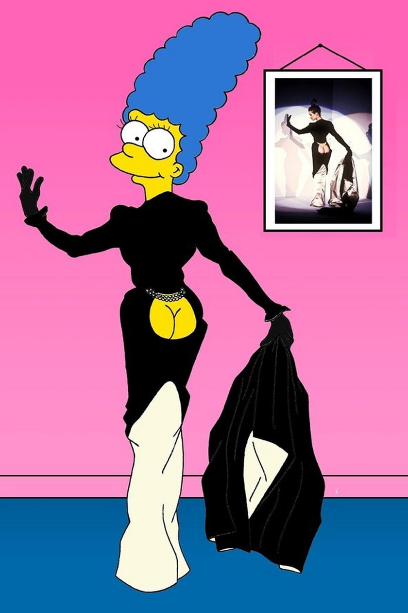 Marge Simpson w sukni Thierry Mugler