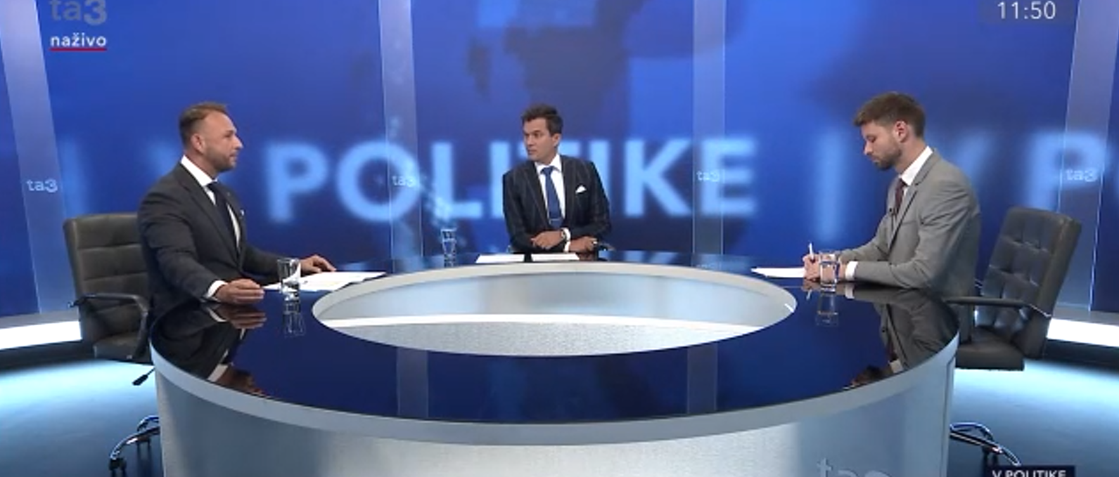 Matúš Šutaj Eštok a Michal Šimečka v diskusnej relácii TA3 V politike.