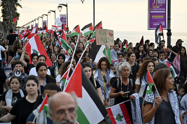 Liban, manifestacja solidarności z Palestyńczykami