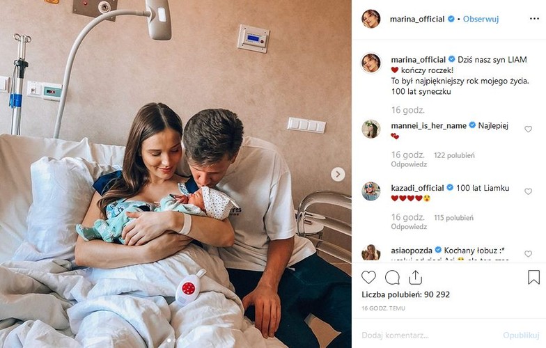 Marina i Wojtek Szczęśni z synkiem