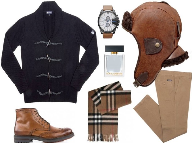 Jesienne STYLIZACJE dla niego ze swetrem w roli głównej