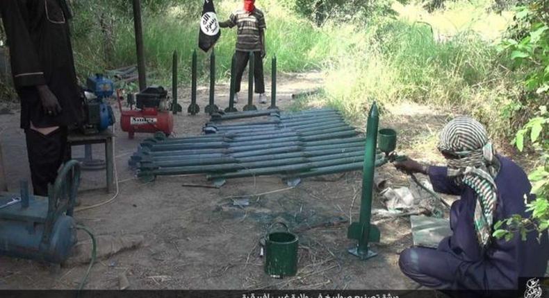 Photo showing a rocket and bomb making factory supposedly owned by Boko Haram