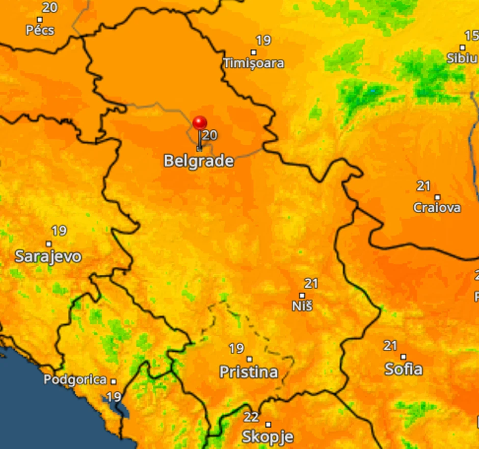 UV indeks u ponedelljak u 14. sati