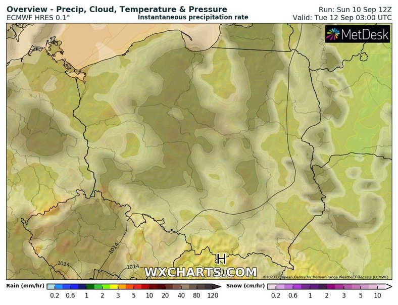 Padać nie będzie również w nocy