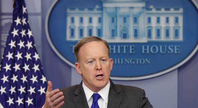 White House spokesman Sean Spicer holds a briefing at the White House in Washington, U.S., March 20, 2017.