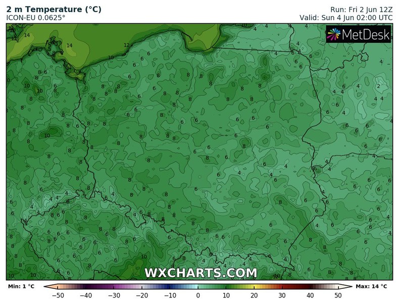 W nocy temperatura spadnie do zaledwie 4-8 st. C