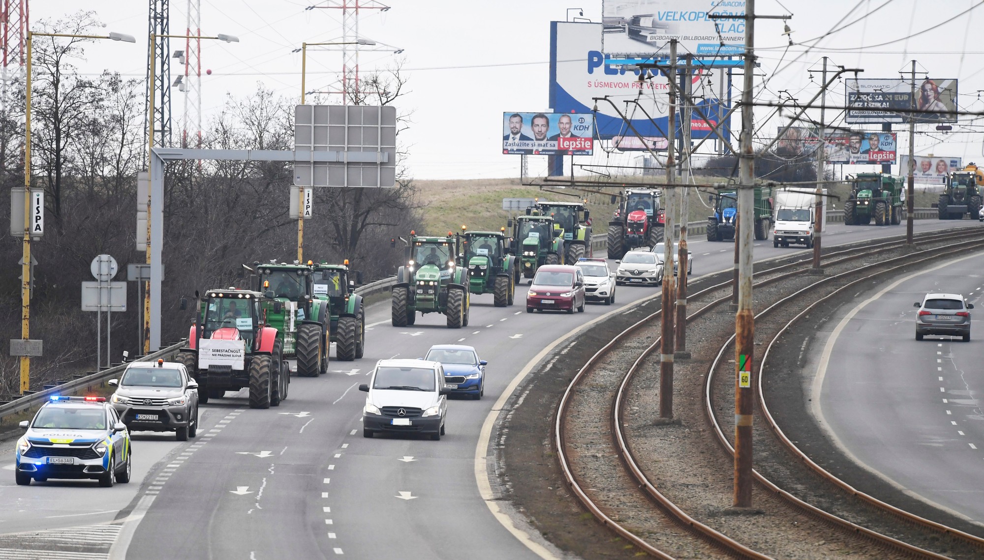 Celoslovenský protest farmárov a poľnohospodárov v Košiciach.