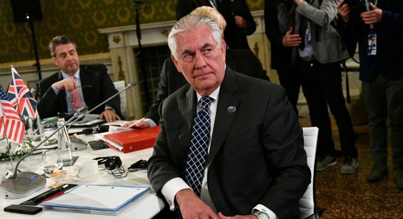 US Secretary of State Rex Tillerson pictured on the second day of a meeting of Foreign Affairs Ministers from the Group of Seven (G7) industrialised countries in Lucca, Italy on April 11, 2017