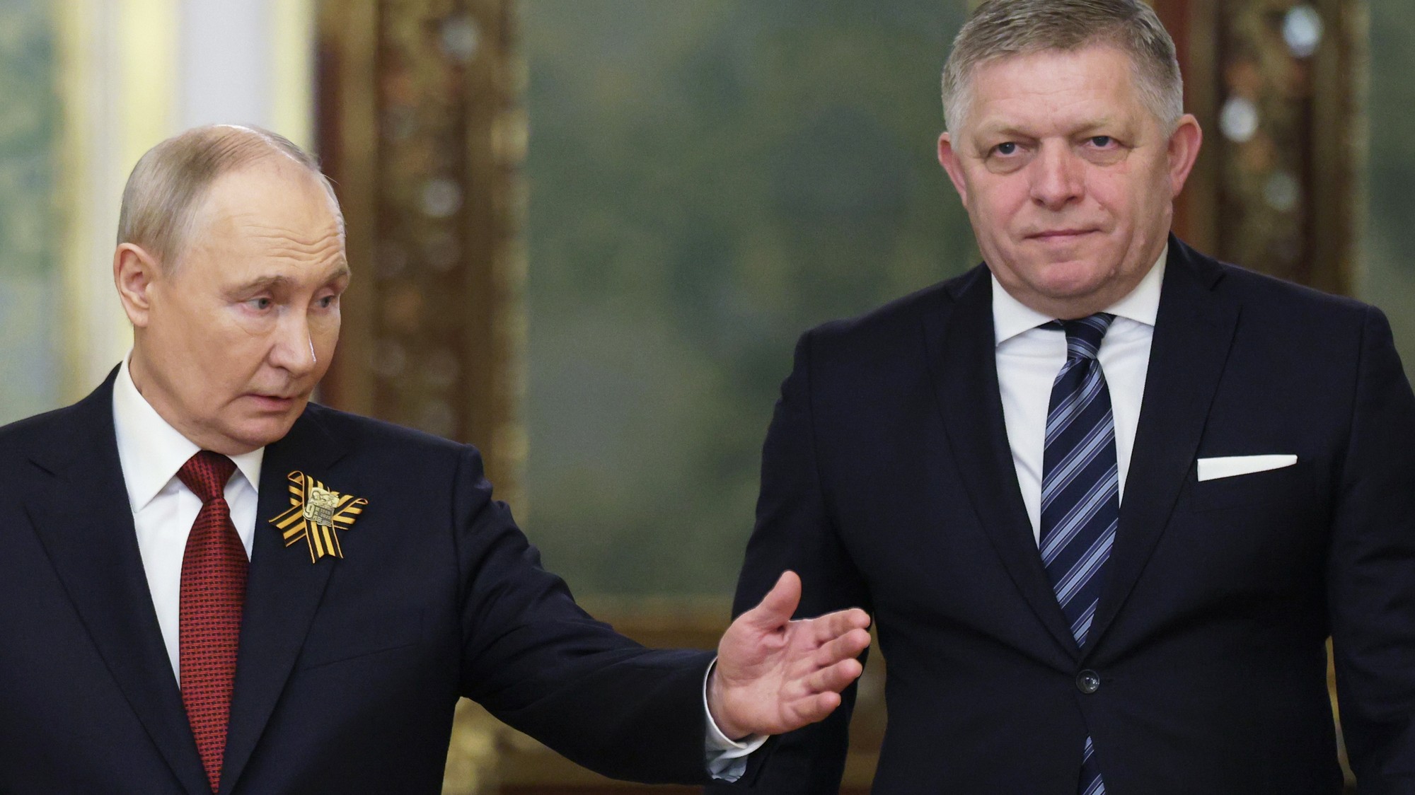 Premiér Robert Fico s Putinom v Moskve.