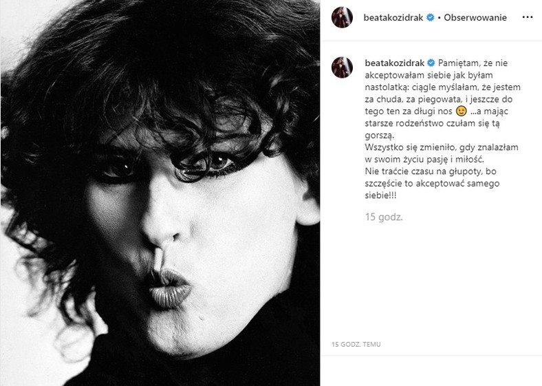 Beata Kozidrak na Instagramie