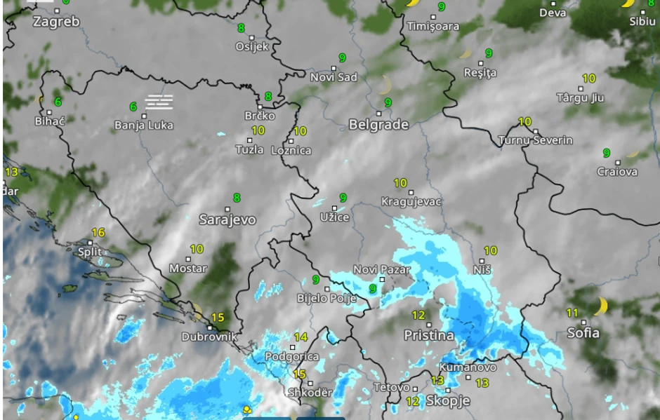 Oblaci jure ka Srbiji