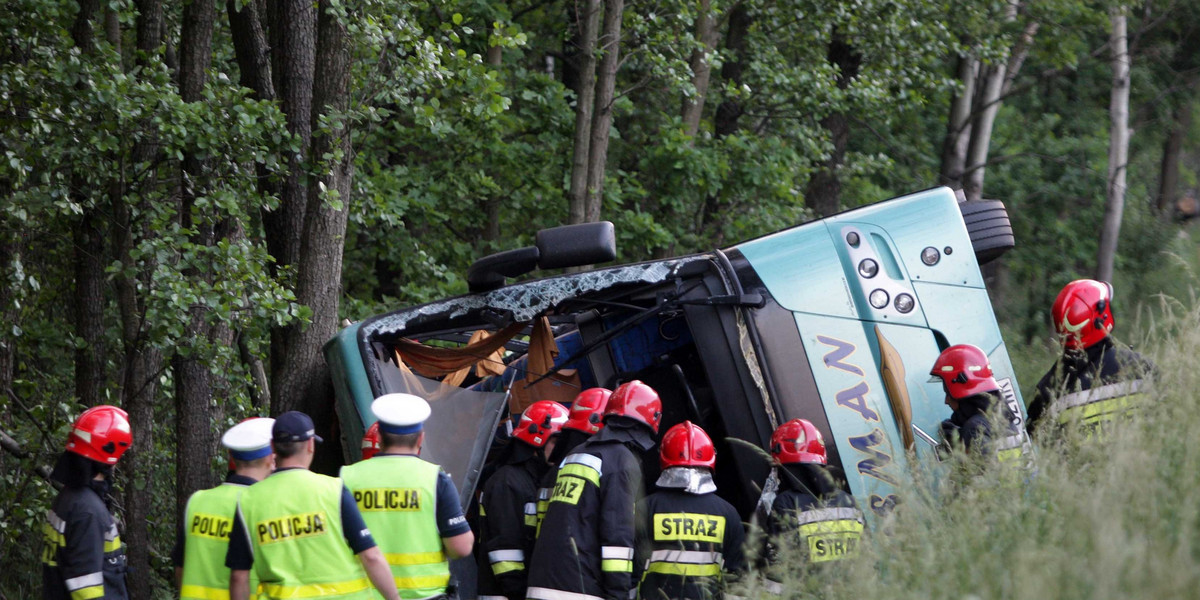 Romanów koło Częstochowy. Wypadek autokaru z Piekar Śląskich 