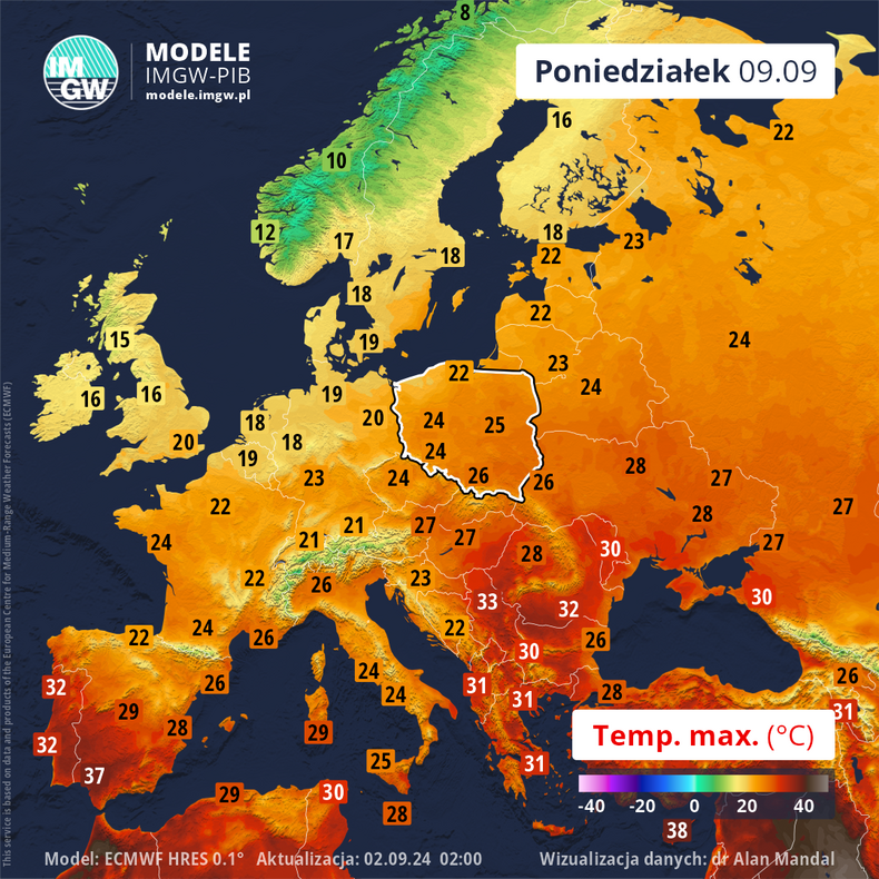 Krańce południowe Europy z bezlitosnym upałem będą walczyć także na początku kolejnego tygodnia