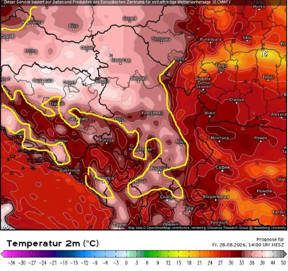 Oko 28. avgusta ponovo prodor toplijeg vazduha