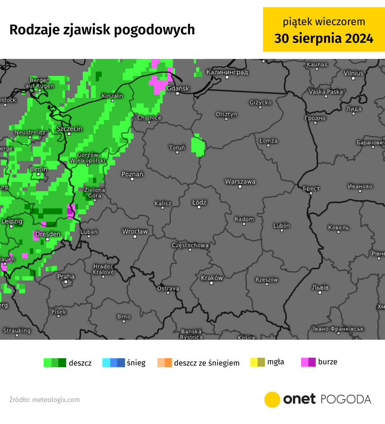 W piątek do zachodniej Polski wkroczy front z przelotnymi opadami i burzami