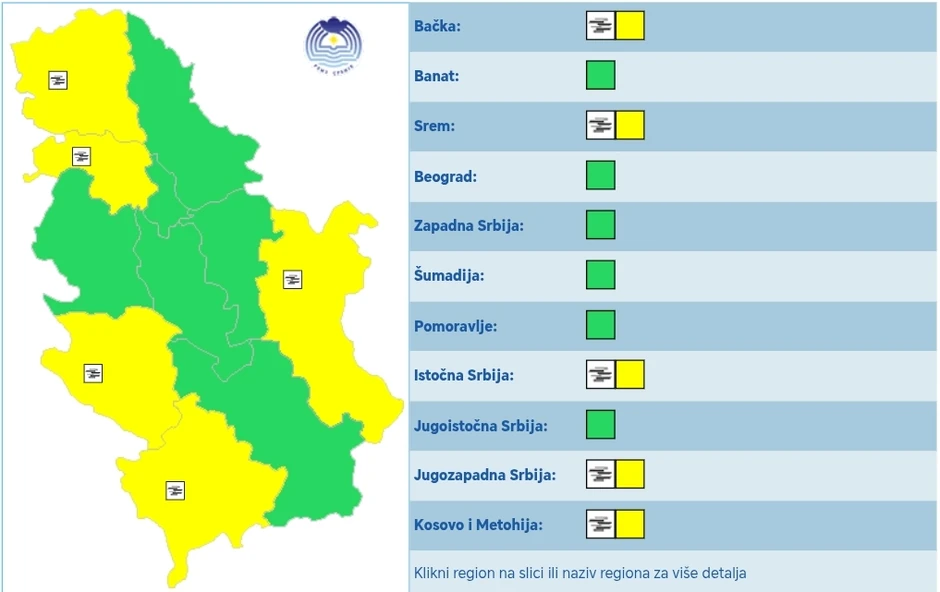 Prvi stepen upozorenja na smenjenu vidljivost