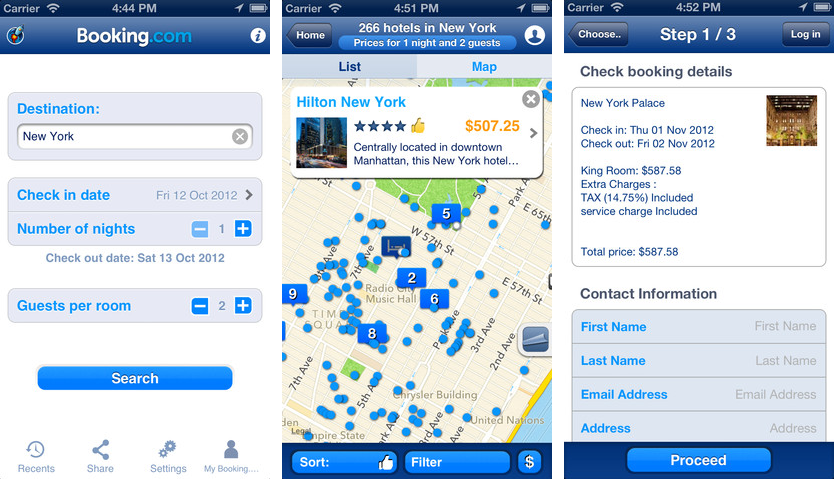 <b>Booking.com</b>
<br></br>
Niezwykle przydatne narzędzie nie tylko do rezerwowania miejsc noclegowych na całym świecie, ale również do sprawdzenia opinii na ich temat wystawionych przez innych podróżujących.