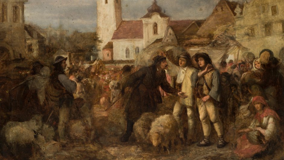 Aleksander Kotsis, "Targ w Nowym Targu" (przed 1860)