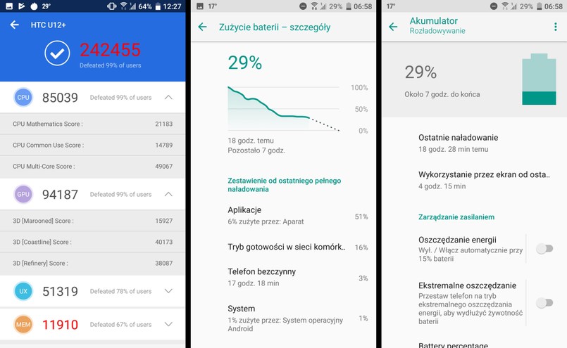 AnTuTu Benchmark, czas pracy na baterii