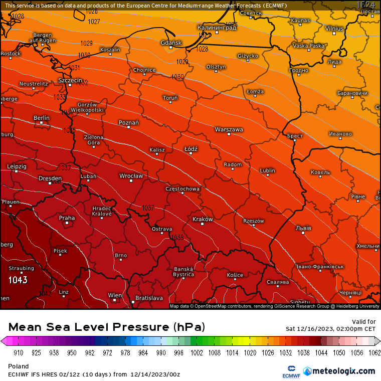 Ciśnienie do soboty wzrośnie o ok. 25 hPa