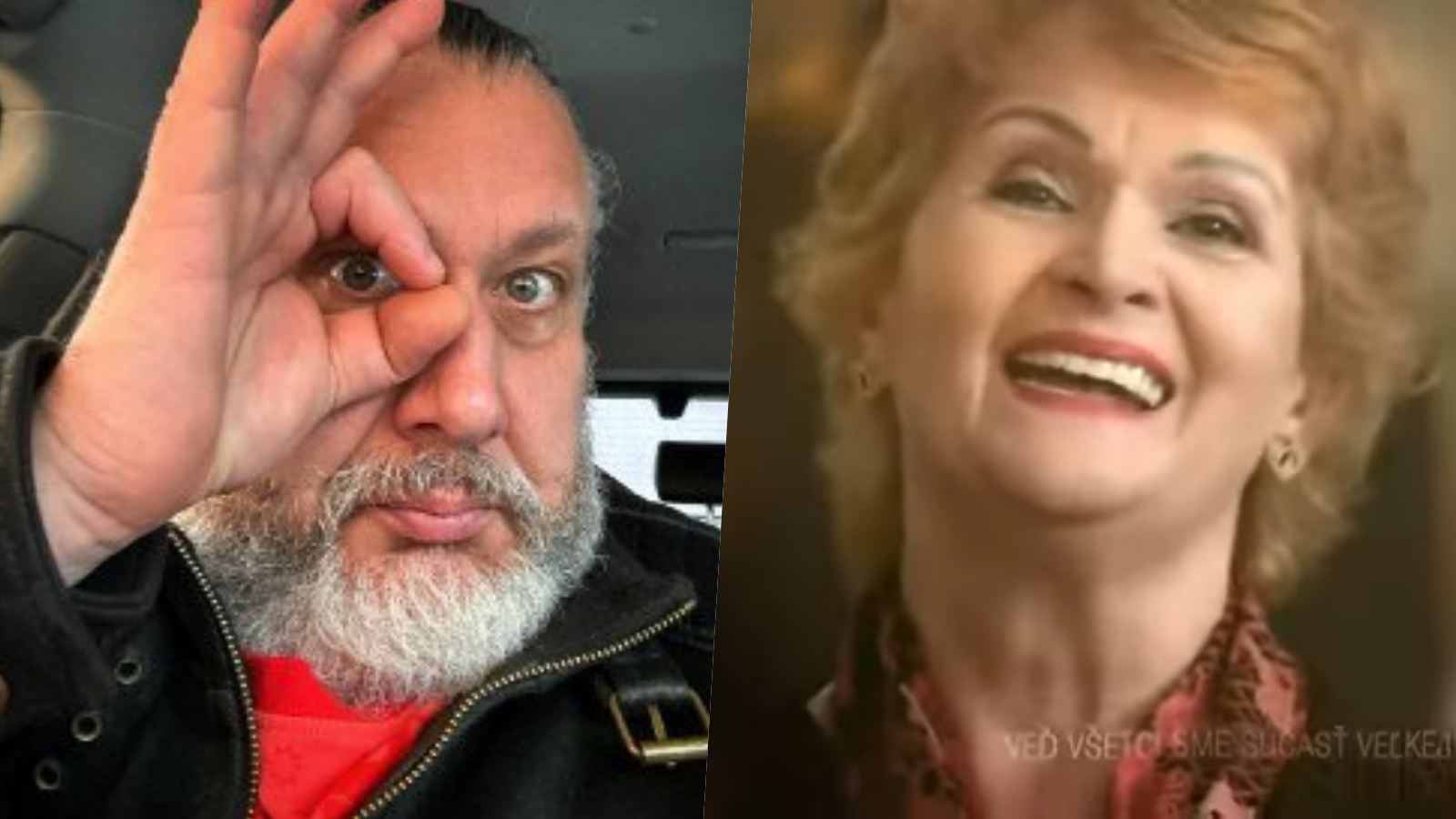 Hudobník Oskar Rózsa a Gizka Oňová v slovenskej verzii hitu We Are The World.