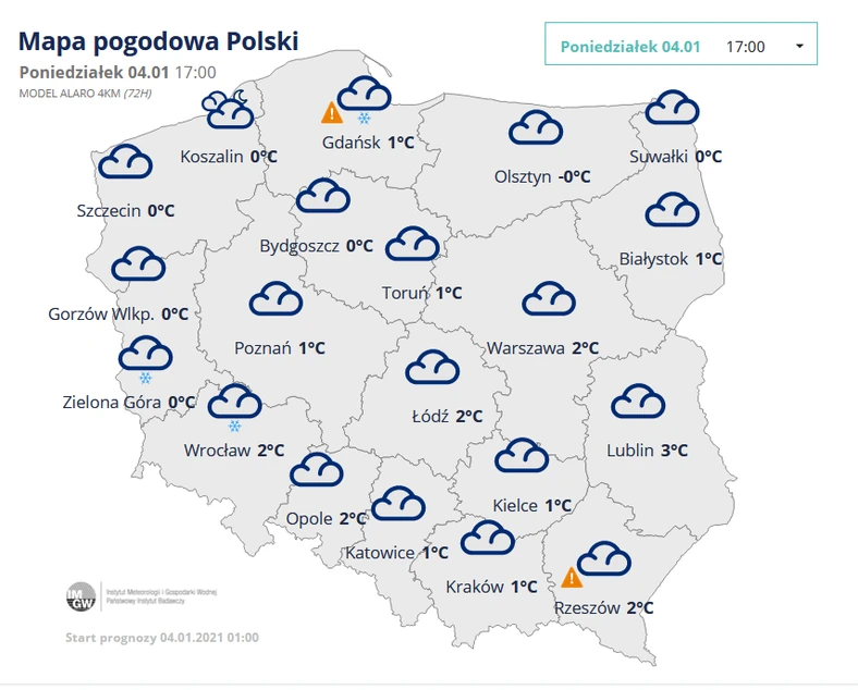 Pogoda Na Poniedzialek 4 01 2021 Intensywne Opady Sniegu Wiadomosci