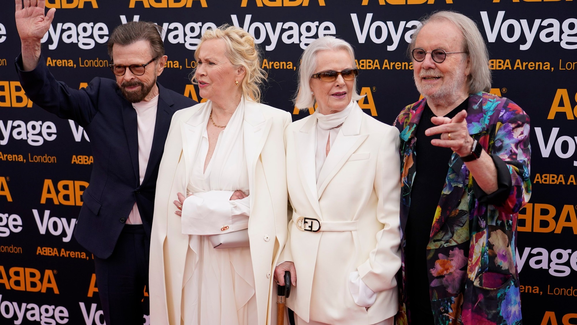 Členovia skupiny ABBA, zľava: Björn Ulvaeus, Agnetha Faltskogová, Anni-Frid Lyngstadová a Benny Andersson.
