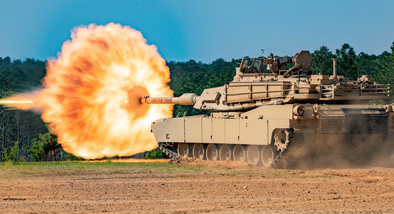 An M1A2 Abrams at the Army Armor School at Fort Benning in Georgia on April 29, 2022.US Army/Spc. Joshua Taeckens