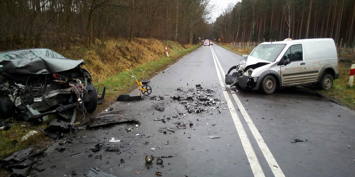 Wypadek na trasie z Osiecznicy do Maszewa