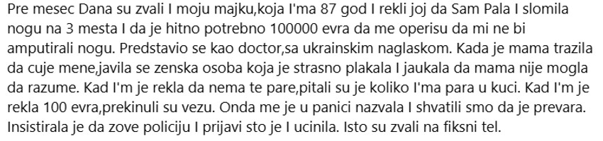 Komentar koji potvrđuje sve učestalije prevare