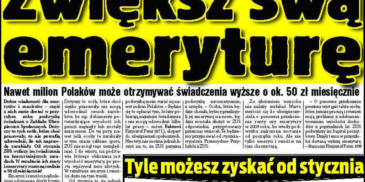 Możesz mieć wyższą emeryturę